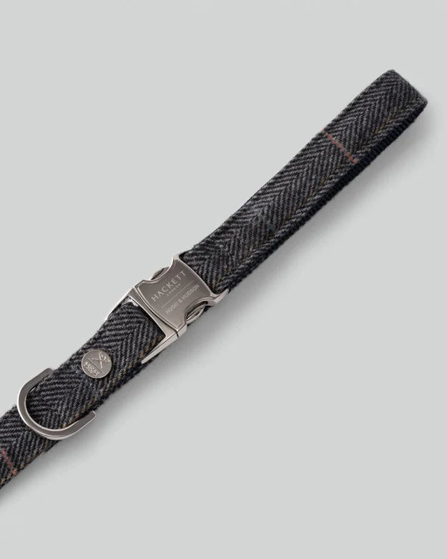 Laisse en tweed à chevrons gris 120 cm - Hugo&Hudson