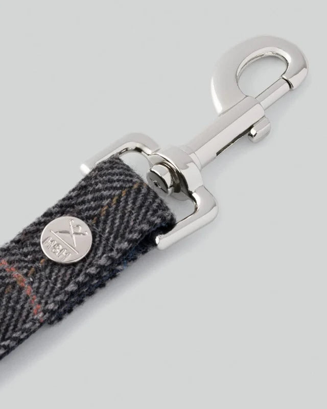 Laisse en tweed à chevrons gris 120 cm - Hugo&Hudson