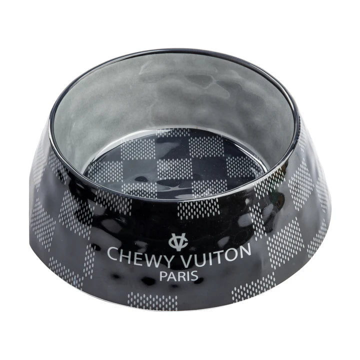 Gamelle Chewy Vuiton à carreaux noirs
