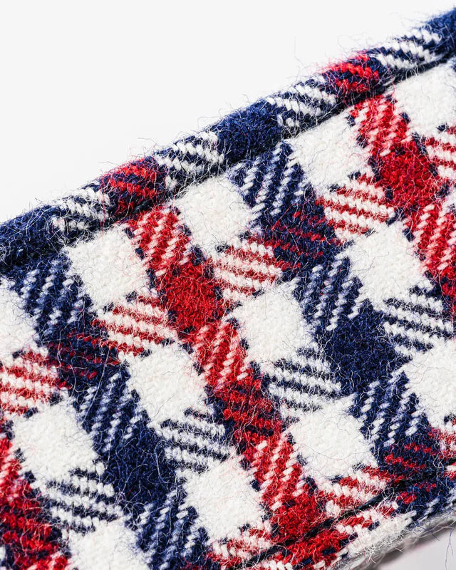 Collier en tissu à carreaux bleu et rouge - Hugo&Hudson
