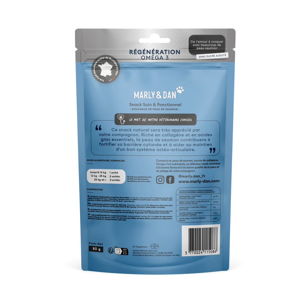 Peaux de Saumon Régénération pour chien - Marly&Dan