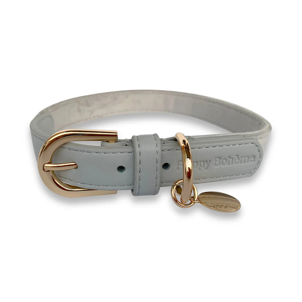 Collier en velours gris - Puppy Bohème