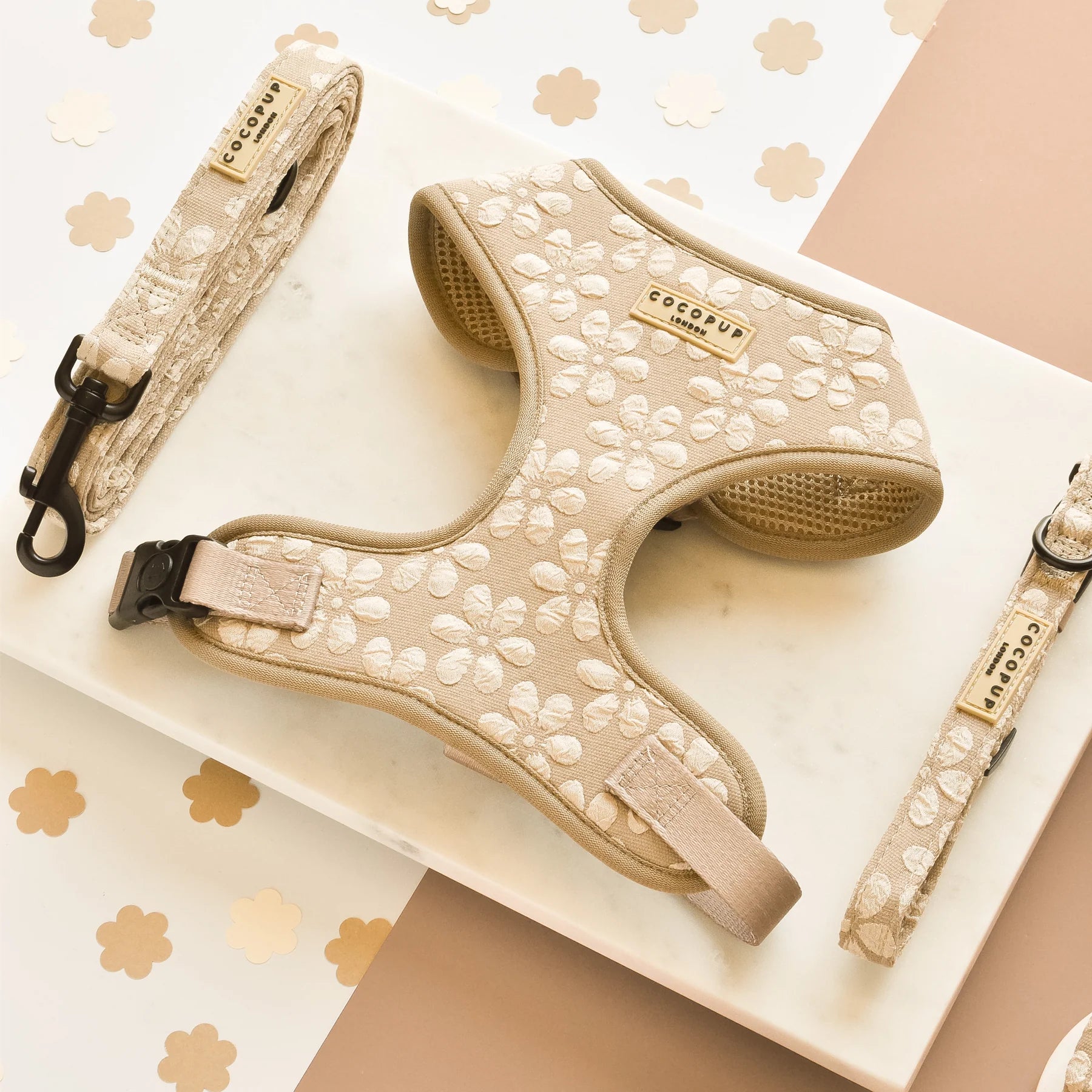 Harnais ajustable Fleur moka - Cocopup LOndon