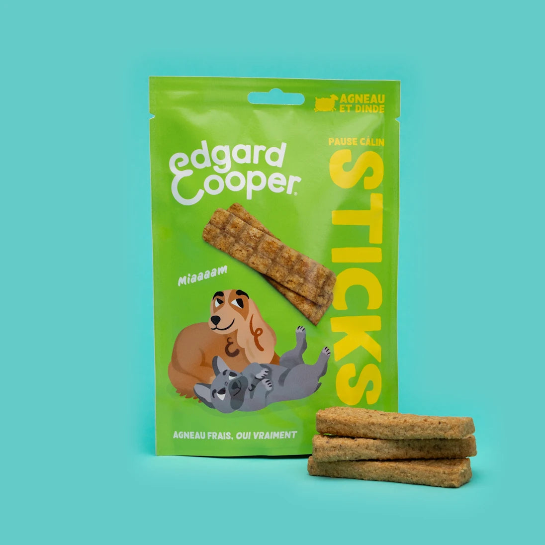 Sticks friandises Agneau et Dinde 75g - Edgar&Cooper