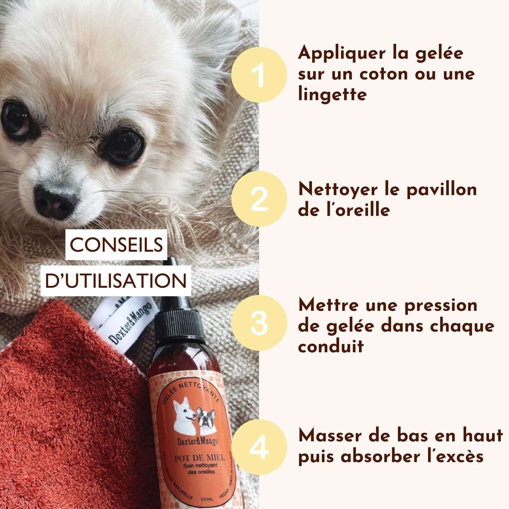 Nettoyant oreille chien - Dexter&Mango